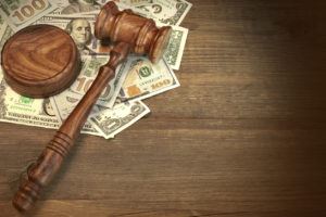 gavel and money